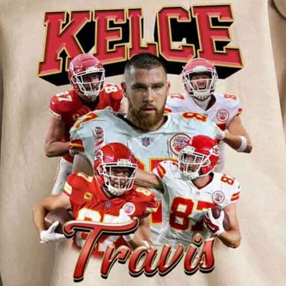 Sweatshirt Travis Kelce Sweatshirt Sweatshirt Football Sweatshirt 05 - Picture 2 of 5